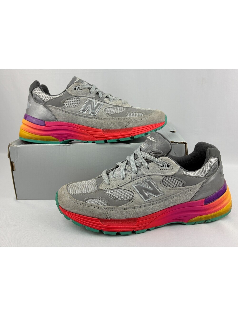 New Balance M992BC 992 Grey Multi Color Made In USA Suede Men's Size 9